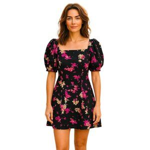DKNY Off-Shoulder Puff Sleeve Floral Mini Dress NWT Size M